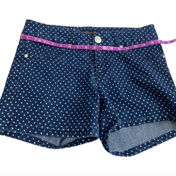 Seven7 Polka Dot Blue and White Denim Jean Shorts Size‎ 10 - Picture 3 of 7